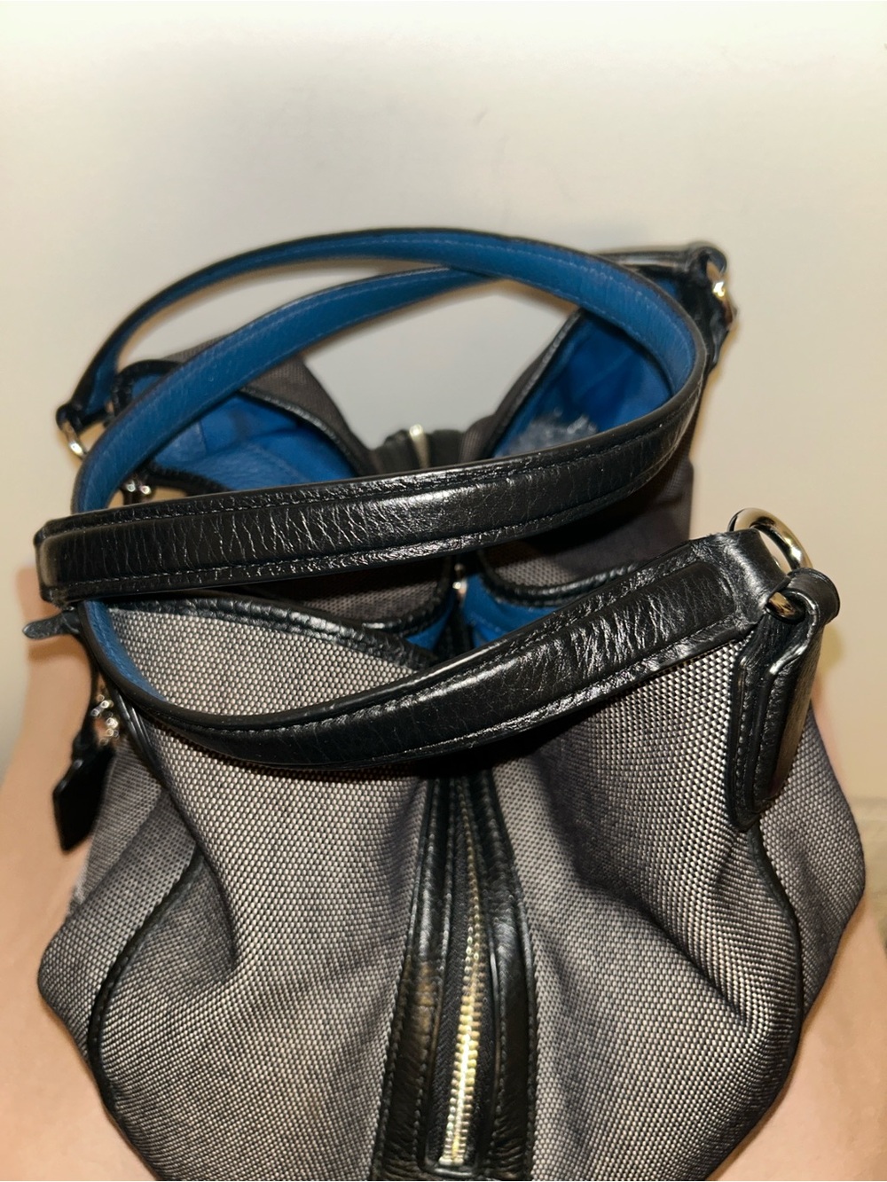 Coach Edie 31 Black & Blue Needlepoint Canvas Horse & Carriage Shoulder Bag
EUC - Picture 6 of 16